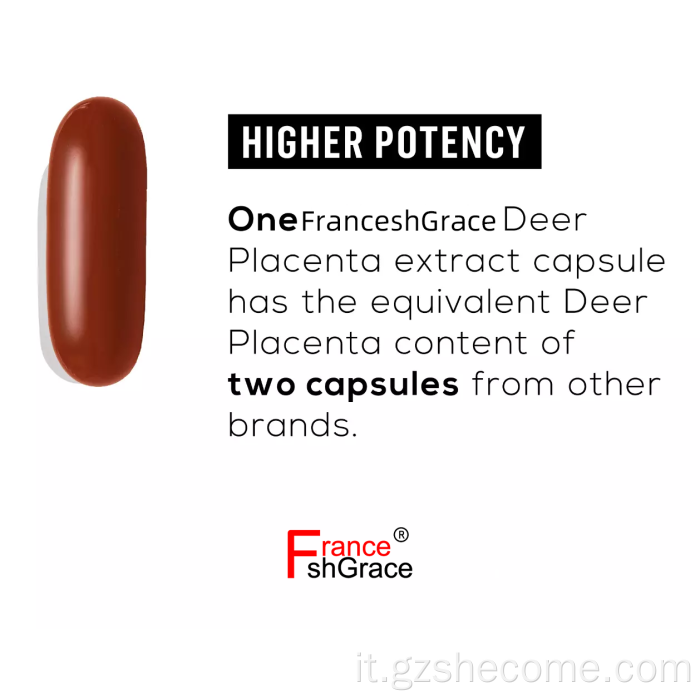 Supplemento di placenta di cervo più alto 60 capsule di placenta di cervo